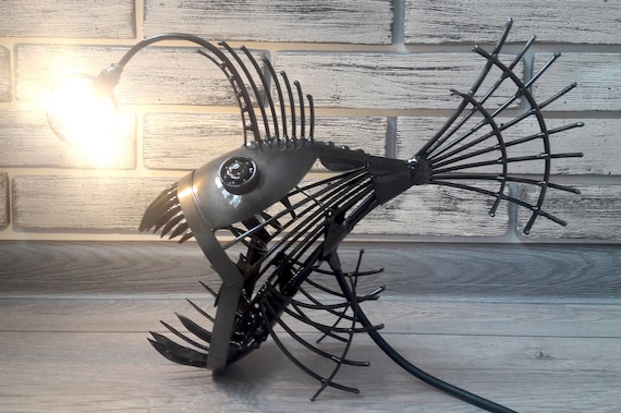 Metal angler fish lamp deals