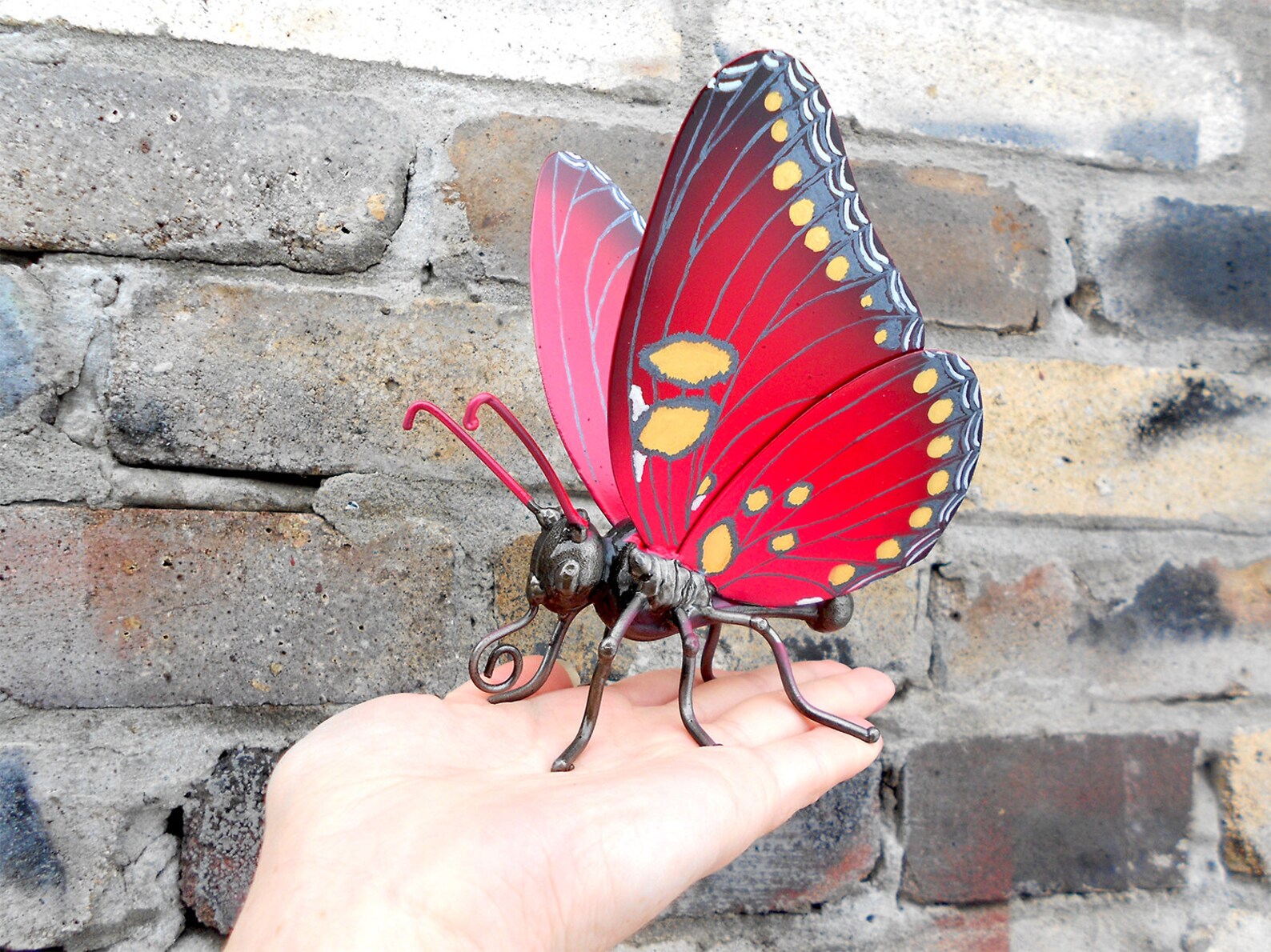 Art métal sculpture papillon rouge papillon steampunk. Etsy