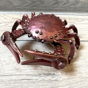 溶接金属のカニの彫刻、スチームパンクな海洋置物
