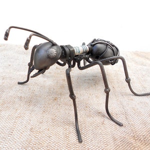 Ant figurine Metal sculpture ant steampunk. Mechanical ant figurine. Metal ant. Statuette emmet. Recycling Ant