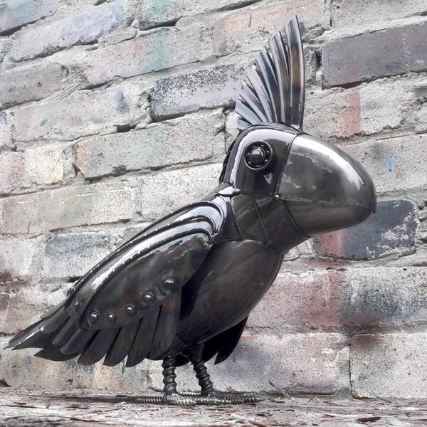 Metal Parrot Sculpture Etsy