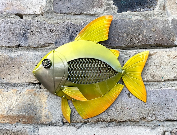 Metal Ternetia Fish Wall Art, Recycled Aquarium Sculpture