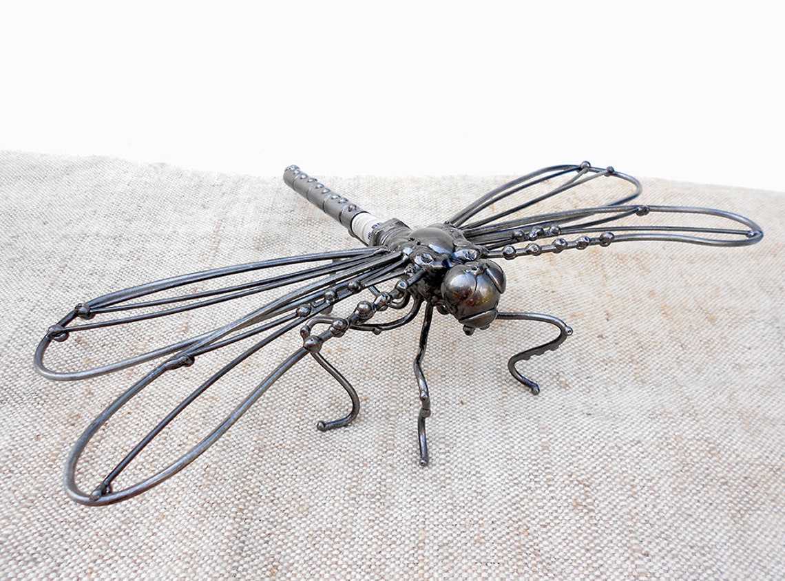 Metal Sculpture Dragonfly. Mechanical Dragonfly Figurine. Etsy