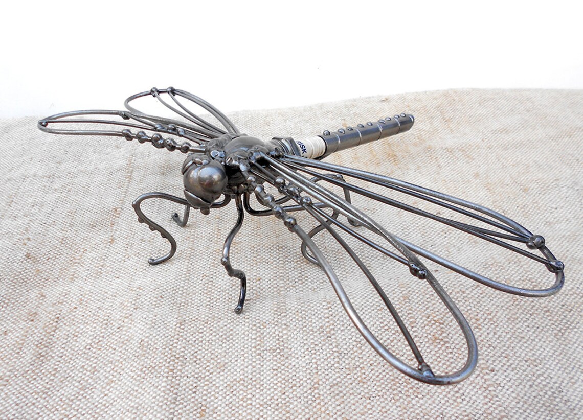 Metal Sculpture Dragonfly. Mechanical Dragonfly Figurine. Etsy