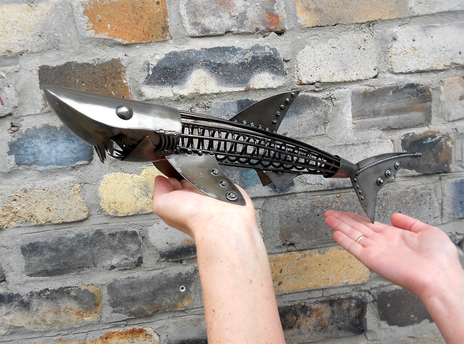 Metal Figurine of a Shark on a Stand Steampunk Shark Art Shark Etsy UK