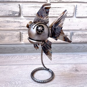 Metal Sculpture Fish, Steampunk Fish. Art Fish Figurine. - Etsy