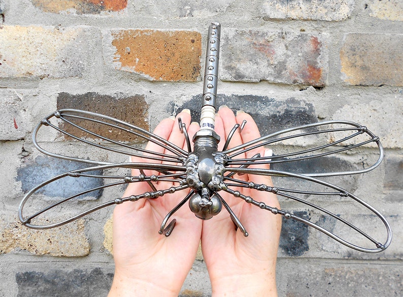Metal sculpture Dragonfly. Mechanical dragonfly figurine. | Etsy