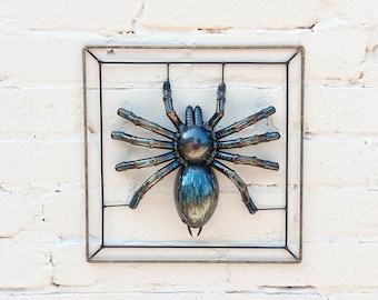 Handcrafted 3D Framed tarantula spider Wall Decor: Metal Sculpture for Stunning Home Interiors. 3D art