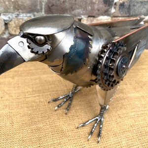 Metal sculpture eagle steampunk. Industrial art eagle figurine. Welded eagle. Metal bird. Sculpture eagle. One of a kind