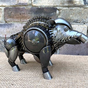 Metal sculpture Wild boar steampunk.  Boar figurine. Welded Boar. Metal Boar Statuette. Boar Welded figurine. Steampunk Boar. Metal art