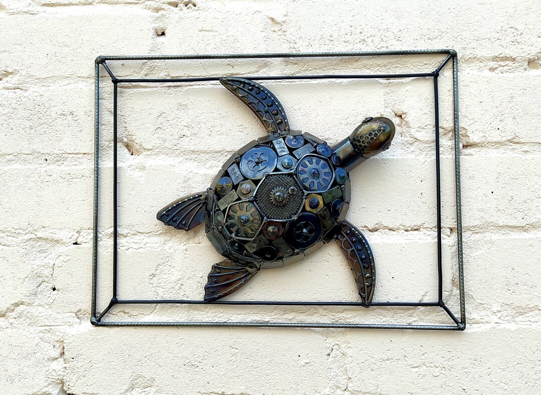 Metal Turtle Wall Decor in Frame Handcrafted 3D Sculpture for Etsy