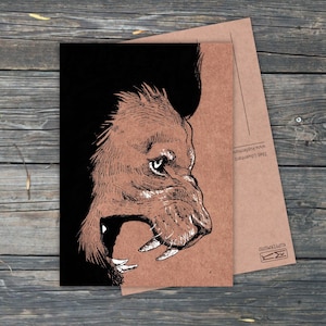 Lionheart - illustrazione da cartolina A6, disegno a inchiostro, stampa su carta riciclata, ecologica, climaticamente neutra