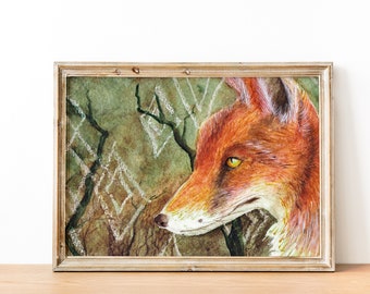 Wald & Fuchs  - Poster - Plakat A4 | Druck | Illustration mit Aquarell