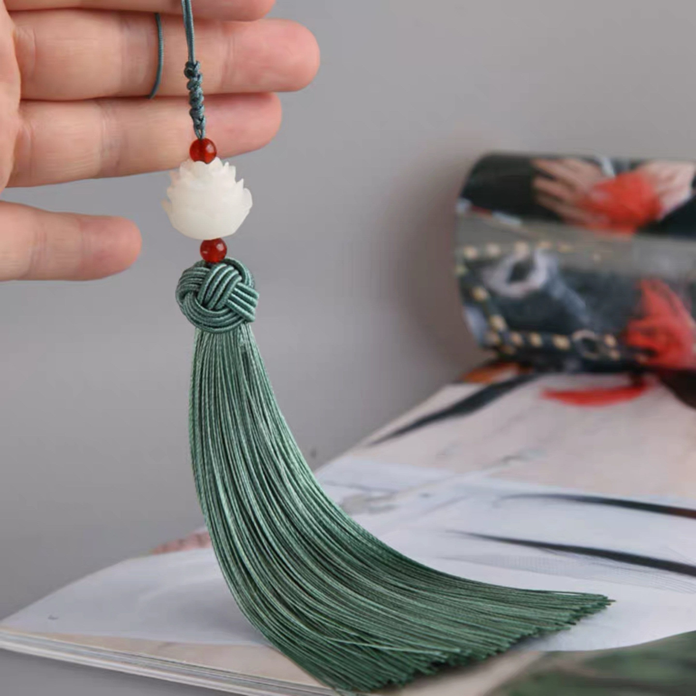 TB0401 Chinese Knot Tassels Pendant Decorated With Lotus Bead Etsy