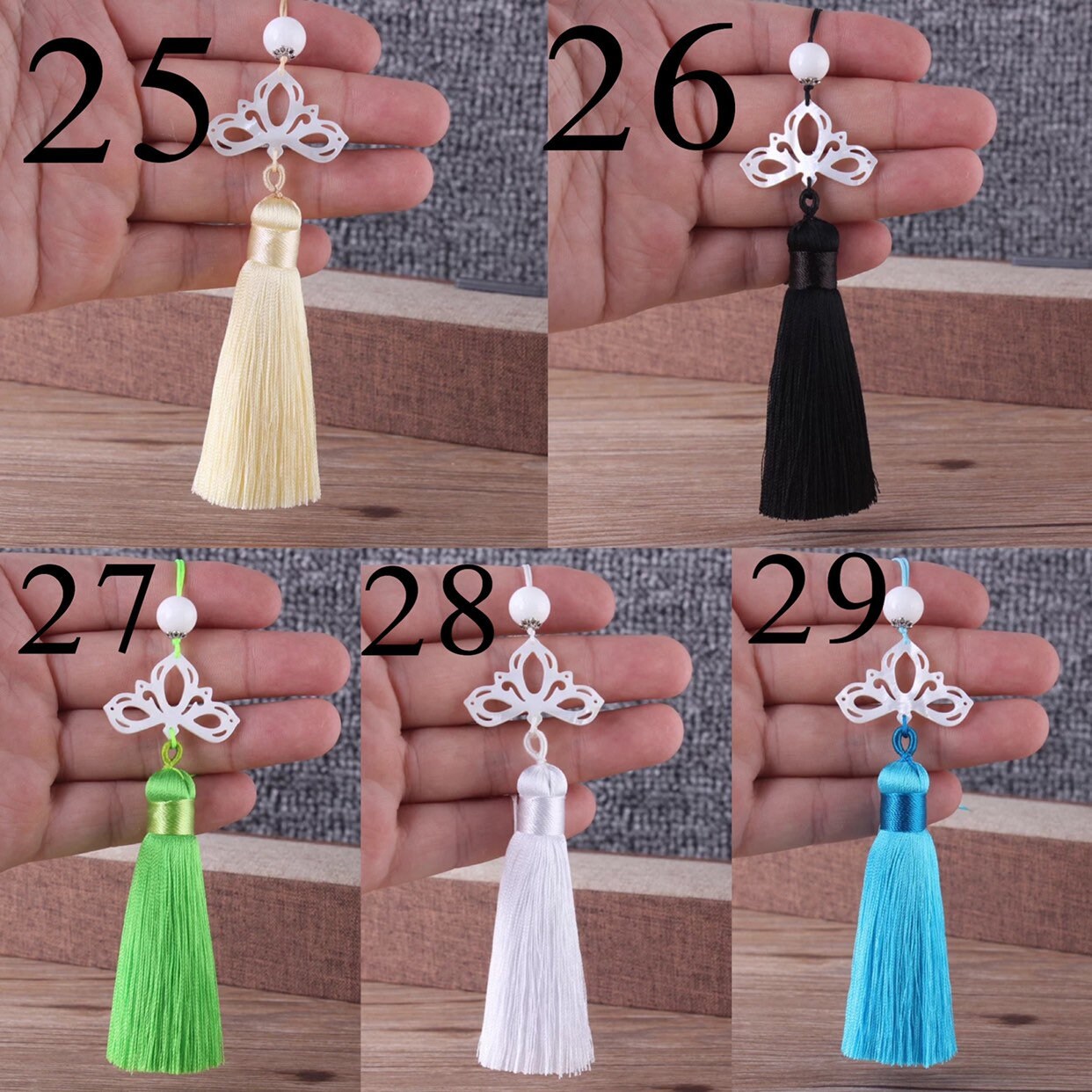 TB0189 1piece 12CM Chinese tassels decorated with shell Etsy