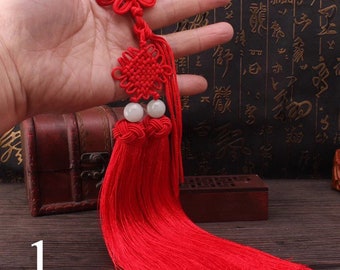 TB0183 34cm 1pcs/order Chinese knot tassels pendant color options refer to pics