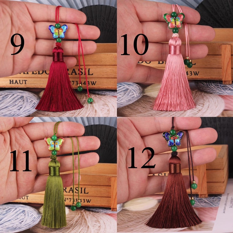 Numbers in the pictures stands for the corresponding color TB0225 1piece 10CM Chinese tassels pendant