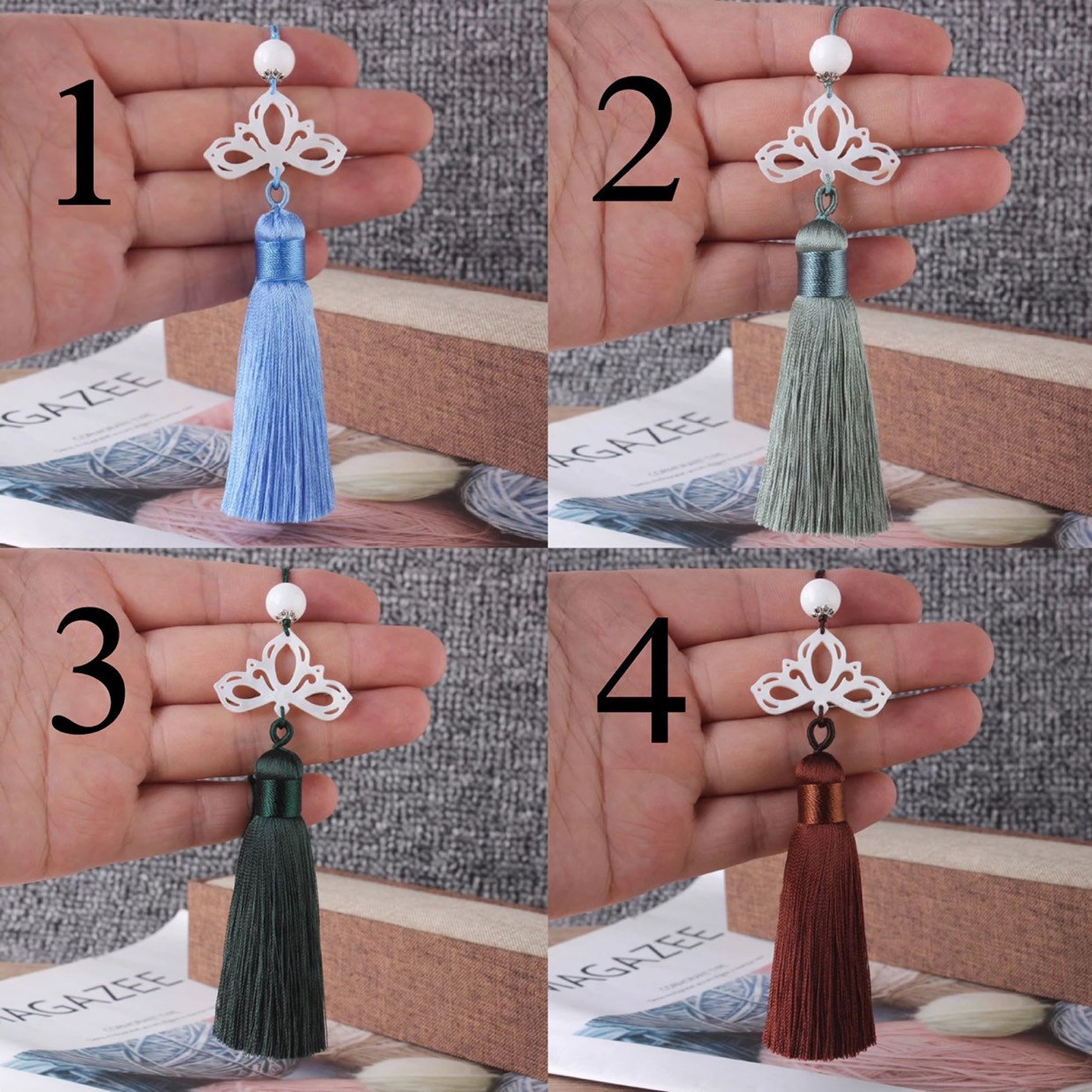 TB0189 1piece 12CM Chinese Tassels Decorated With Shell Parts Etsy