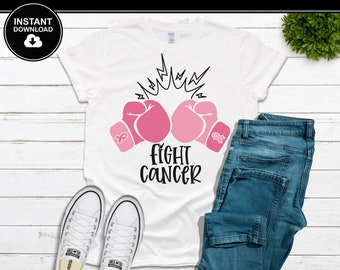 Fight Cancer SVG | Cancer Awareness SVG | Pink | Ribbon | Strength | SVG | Instant Download | For Cricut, Silhouette, etc.