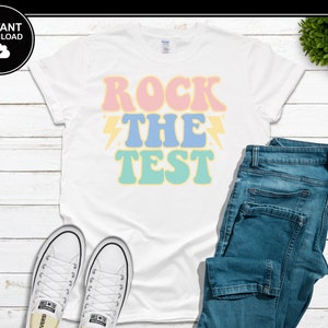 Rock The Test SVG | Teacher SVG | School | Apple | Pencil | SVG | Instant Download | For Cricut, Silhouette, etc.