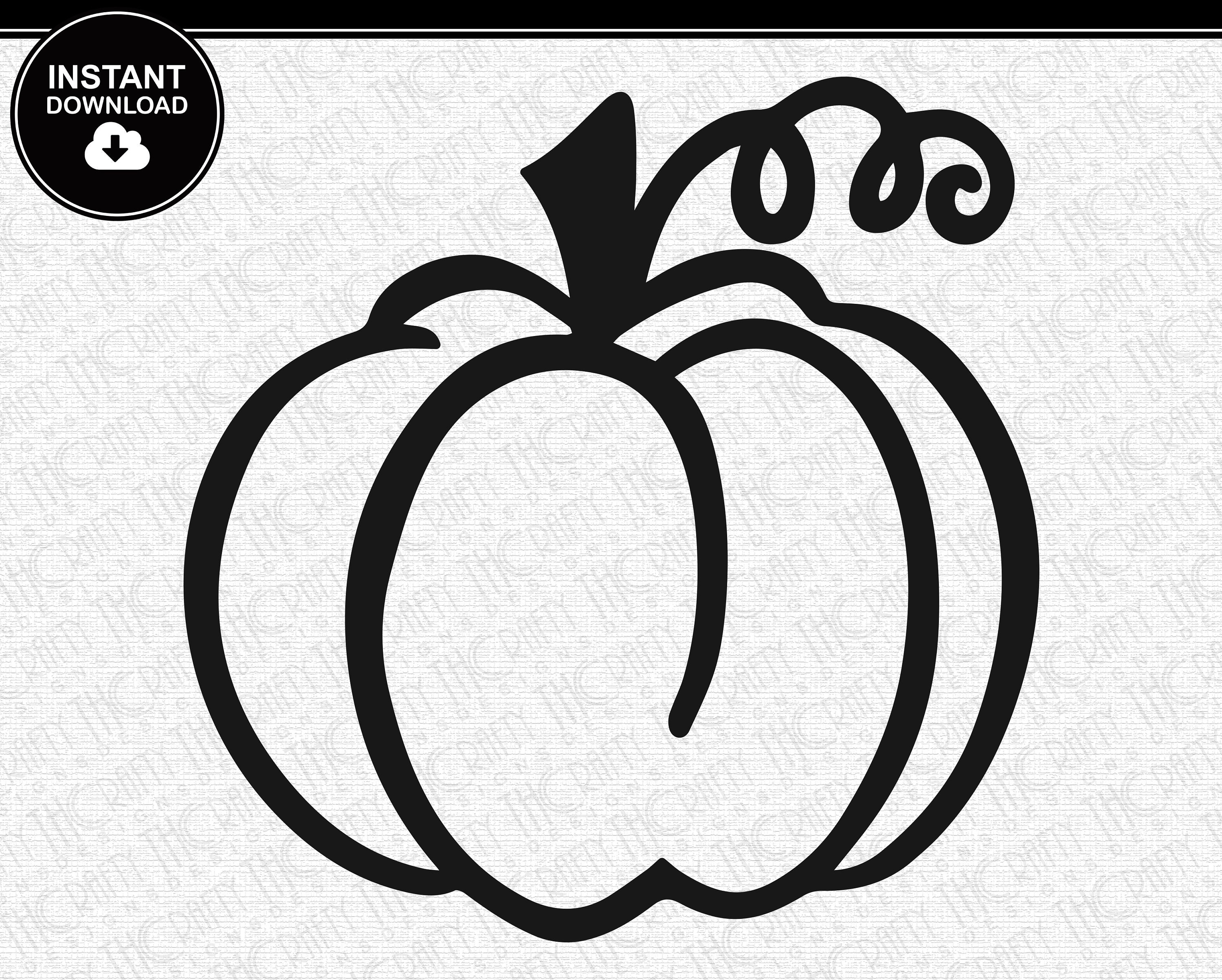 Curly Line Pumpkin SVG Pumpkin SVG Autumn Fall Leaves | Etsy
