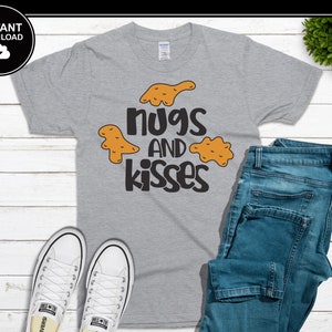 Nugs and Kisses SVG | Chicken Nuggets SVG | Nugs | Dinosaur | SVG | Instant Download | For Cricut, Silhouette, etc