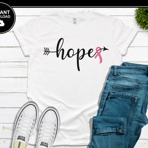 Hope SVG | Cancer Awareness SVG | Pink | Ribbon | Strength | SVG | Instant Download | For Cricut, Silhouette, etc.