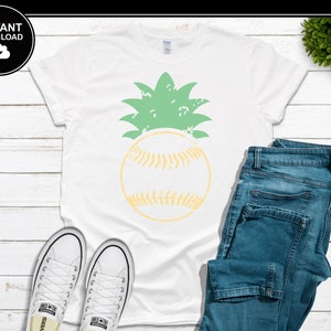 Pineapple Baseball SVG | Sports SVG | Ball | Softball | Distressed | SVG | Instant Download | For Cricut, Silhouette, etc.