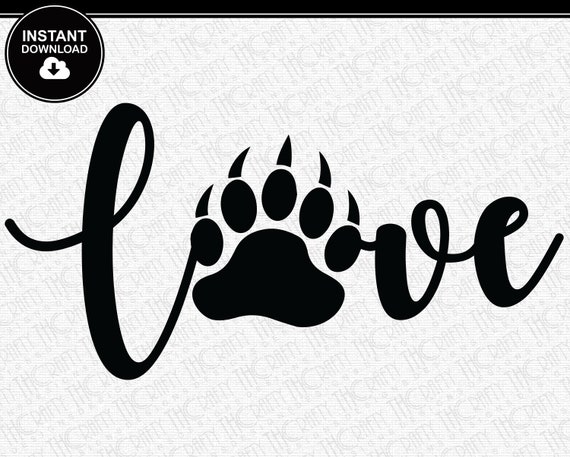 Download Bear Paw Love Svg Sports Team Svg Bear Paw Print Svg Etsy