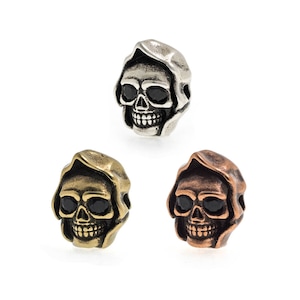 Men&#39;s Antique Bronze Punk Grim Reaper Bracelet Skull Charms Beads for Jewelry Making 11x17mm 1Pcs