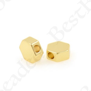 18K Gold Filled Rectangular Spacer Beads,Geometric Bead,Square Bracelet Beads,DIYJewelry Making 6x7x2.8mm