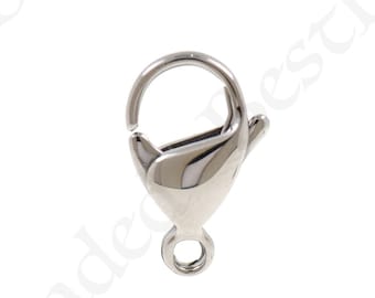 Stainless Steel Lobster Buckle,Spring Clasp,Silver Carabiner, DIY Jewelry Making Sup 10x17x4.6mm