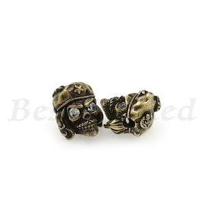 Skull Head Charm,Micro Pave CZ Stone Skull Spacer Beads,Gemstone Bracelet Findings,DIY Jewelry Supplies 11.5x12mm