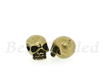 Skull Head Spacer Beads,Antique Style Skeleton Beaded Charm for Men‘s Original Bracelet DIY Jewelry Making 8x10mm