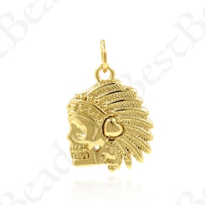 Indianerhäuptling Anhänger,Indian Charm,Figur Halskette,Tiara Anhänger,DIY Schmuck Zubehör 13x16mm