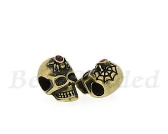 Skull Head Charm,Large Hole Antique Style Bracelet Spacer Beads for Men's Jewelry Making Supplies 10x16mm
