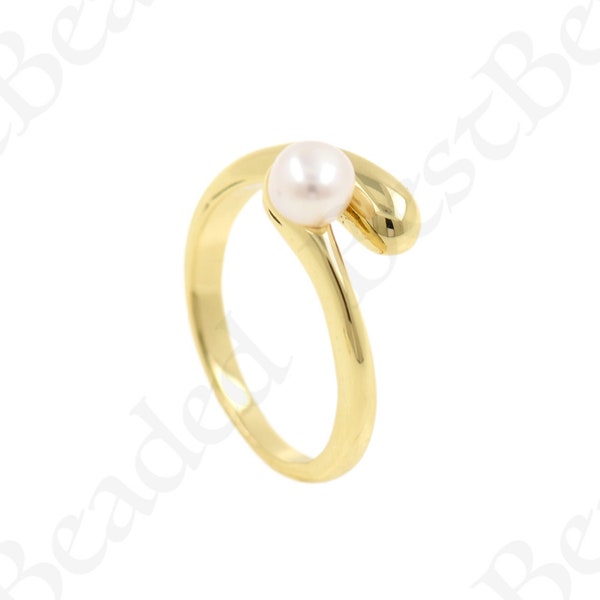 Sophisticated Simple Everyday Ring,Unique Pearl Ring,Elegant Ring ,Layering Ring,Wedding Ring 21x9mm