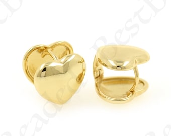 18K Gold Filled Dainty Heart Earrings,Shaped Earrings,Huggie Earrings,Heart Earrings Bridesmaid Gift,DIY Jewelry Making 14x13x12.7mm