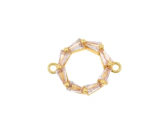 Sierlijke gouden holle ringconnector, ronde cirkelbedel voor doe-het-zelf armband/oorbelaccessoires 11 mm