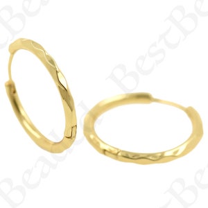 18k Gold Filled Minimalist Hoop Earrings 24x2.4mm