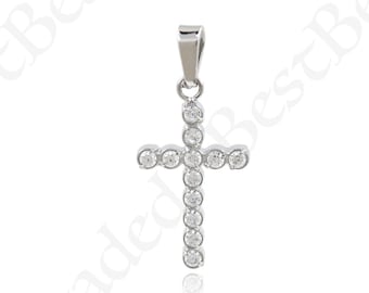 Stainless Steel Cross Charms, Religious Jewelry, For DIY Jewelry Making Supply, 10x17x2.1mm