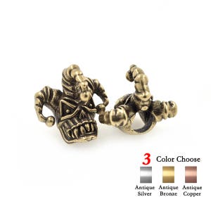 2Pcs Clown Skull Lanyard Beads for 550 Paracord Bracelet Charms DIY Jewelry Making 22x20mm
