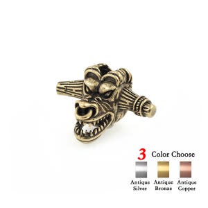 2Pcs Outrage Tauren Bead for Mens Bracelet, Evil Bull Skull Paracord Bracelet DIY Charms Beads 29x22mm