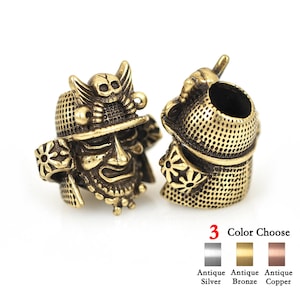 2Stk Lanyard Charm Samurai Helm Perle für Herren Paracord Armband Zubehör 19x20mm