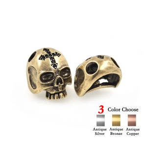 2Pcs Paracord Skull Beads Charm fit for DIY Survival Bracelet Lanyard Jewelry Making 16x21mm
