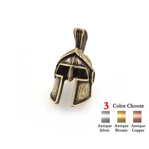 2Pcs Spartan Helmet Bead Antique Color for Paracord Bracelet Keychain or DIY Lanyard Making 12x25mm