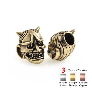 2Pcs Evil Goblin Head Beads Lanyard Charm Suitable for 550 Paracord Bracelet Charms Making 16x19mm