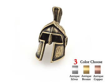 2Pcs Spartan Helmet Bead Antique Color for Paracord Bracelet Keychain or DIY Lanyard Making 12x25mm
