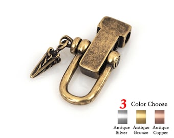 2Pcs Paracord Buckles 4 Hole Adjustable D Shackle Metal U Shaped Clasp for DIY Survival Bracelet Making 38x21mm
