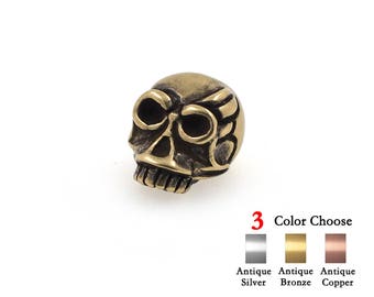 Skull Bead Charms Antique Style Suitable for 550 Paracord Bracelet & Lanyard Jewelry Making 2Pcs 7x10mm